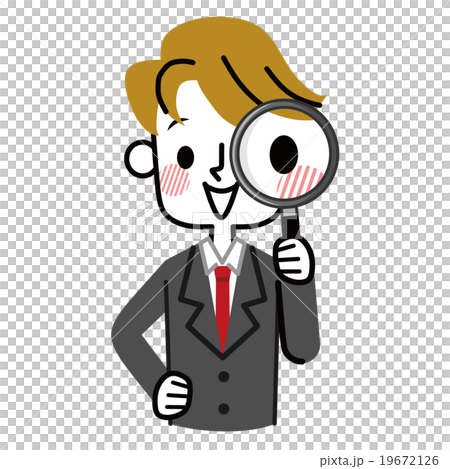 虫眼鏡　ビジネスマン 19672126