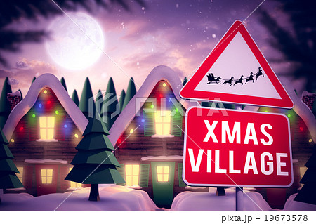 Composite image of christmas road sign 19673578