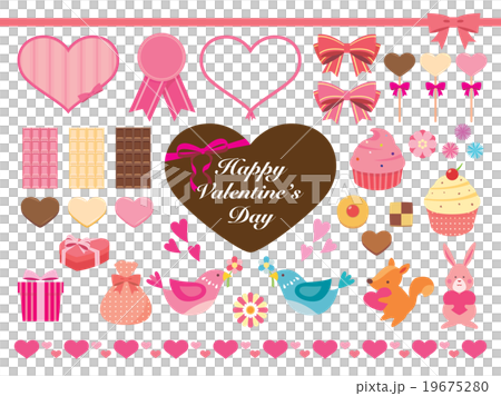 バレンタイン　イラスト　素材 19675280