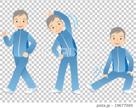 行使體操的年長人 19677089