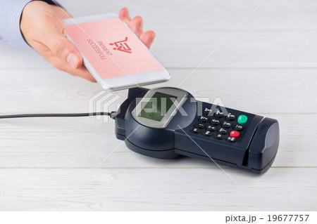 Composite image of trolley showing payment successful on white screen Composite image of trolley showing payment successful on white screen 19677757