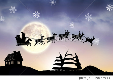 Composite image of christmas scene silhouette 19677943