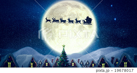 Santa delivery presents to village 19678017