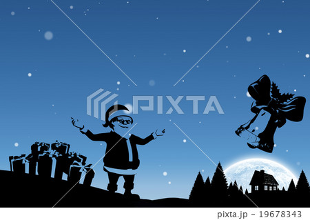 Composite image of christmas scene silhouette 19678343