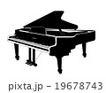 ピアノ立体線画黒色 19678743