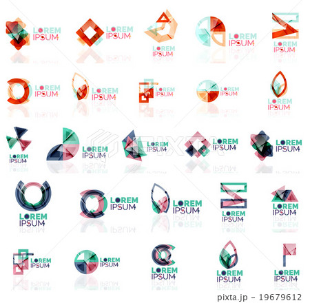 Collection of colorful abstract origami logos 19679612