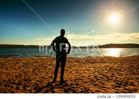 Ssportswear man and short hair on beach Ssportswear man and short hair on beach 19680830