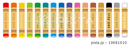 クレパス 16色 イラストのイラスト素材