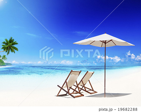 Deck Chair Tropical Beach Leisure Summer Vacation Concept Deck Chair Tropical Beach Leisure Summer Vacation Concept 19682288