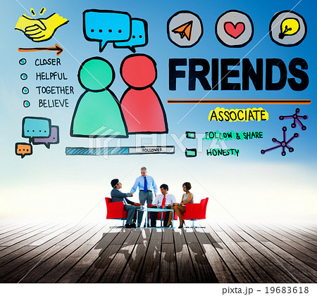 Friends Group People Social Media Loyalty Concept Friends Group People Social Media Loyalty Concept 19683618