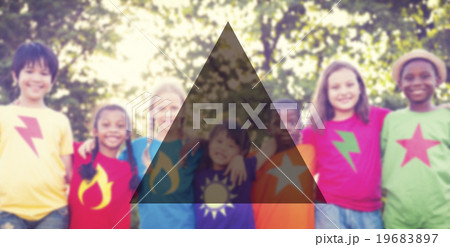 Summer Togetherness Friendship Triangle Copy Space Concept Summer Togetherness Friendship Triangle Copy Space Concept 19683897