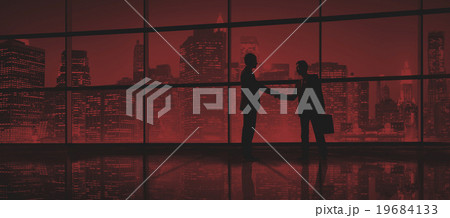 Business Men People Handshake Silhouette Concept Business Men People Handshake Silhouette Concept 19684133