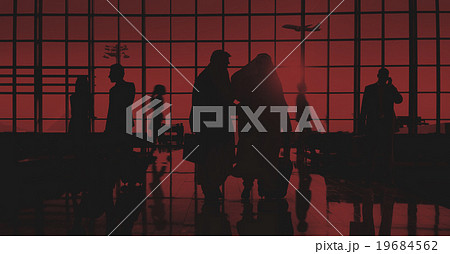 Back Lit Business People Traveling Airport Passenger Concept 19684562