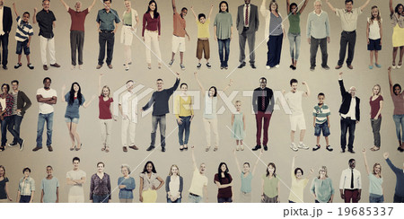 Multiethnic Casual People Togetherness Celebration Concept 19685337