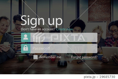 Sign Up Account Log in Password Privacy Protection Concept Sign Up Account Log in Password Privacy Protection Concept 19685730