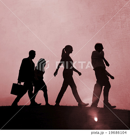 Business People Walking Travel Corporate Commuter Concept Business People Walking Travel Corporate Commuter Concept 19686104