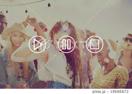 Buttons Multimedia Play Pause Stop Concept 19686872