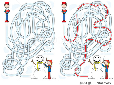 Snowman maze 19687585