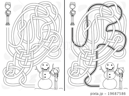 Snowman maze Snowman maze 19687586