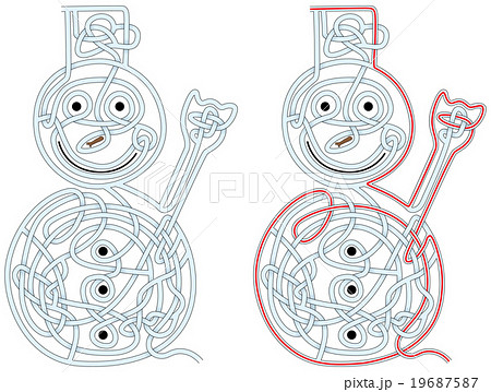 Snowman maze 19687587