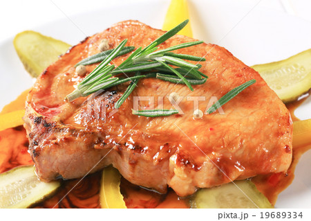 Pork chop in spicy glaze 19689334