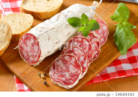 French dry sausage and crispy roll 19689392