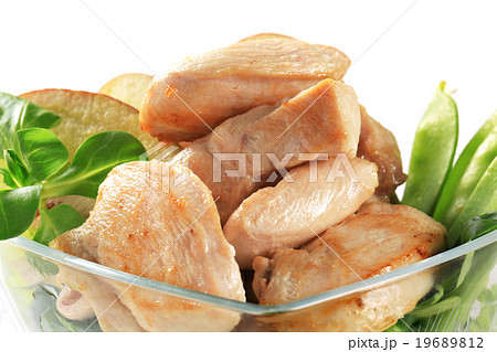 Cooked chicken fillets Cooked chicken fillets 19689812
