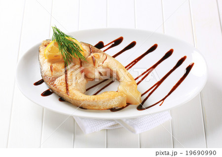 Grilled carp steak Grilled carp steak 19690990