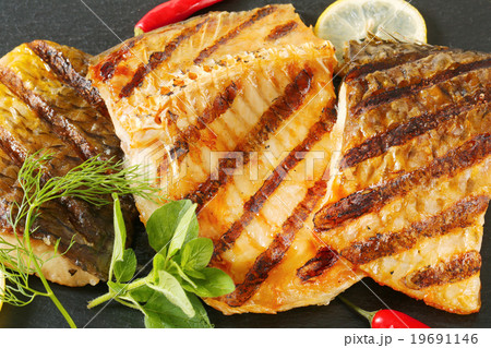 Grilled carp fillets Grilled carp fillets 19691146