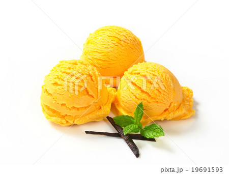 Scoops of yellow ice cream Scoops of yellow ice cream 19691593