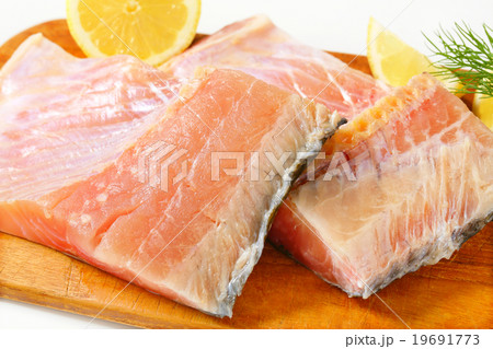 Raw carp fillets 19691773
