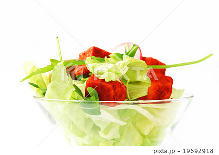 Vegetable salad with green olives and cheese Vegetable salad with green olives and cheese 19692918
