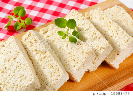 Slices of organic tofu Slices of organic tofu 19693477