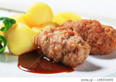 Meatballs and potatoes 19693899