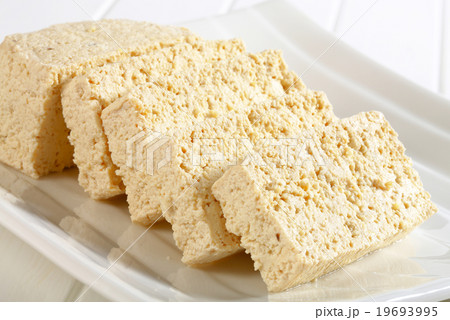 Slices of organic tofu 19693995