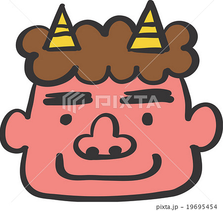 赤鬼、手書き風 赤鬼、手書き風 19695454