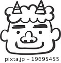 シンプルな鬼、手書き風 19695455