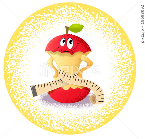 apple with measuring tape 19698092
