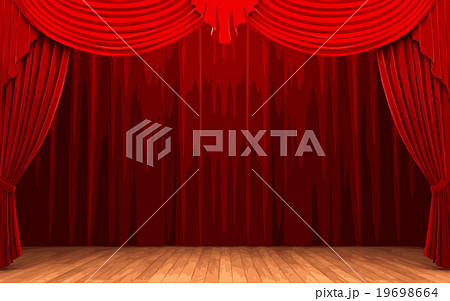 vector red velvet curtain stage 19698664