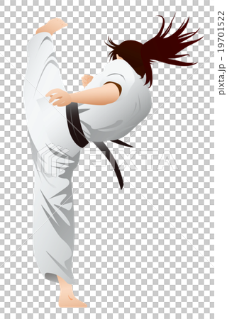 Kick on the upper stage of female karate 19701522