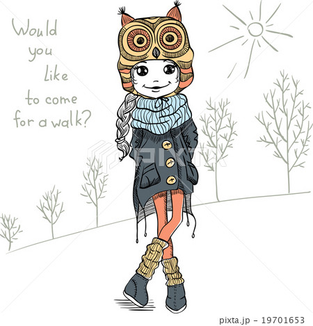 Vector cute girl  19701653