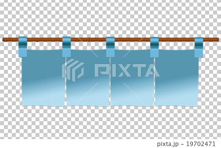 のれん 水色のイラスト素材