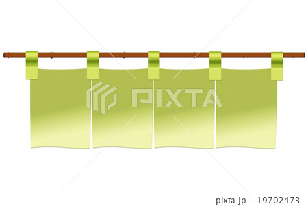 のれん 黄緑のイラスト素材