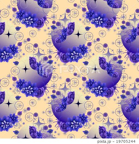 Pattern with moon, succulents and butterflies 19705244