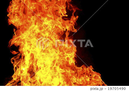 Red fire flame on black background 19705490