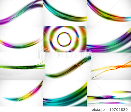 Abstract background set, blurred wave templates 19705820
