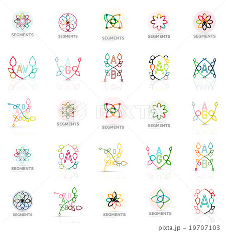 Linear abstract logos, letters, swirls Linear abstract logos, letters, swirls 19707103