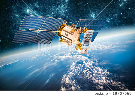 Space satellite over the planet earth Space satellite over the planet earth 19707669