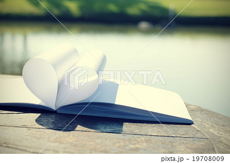 close up heart shape from paper book close up heart shape from paper book 19708009