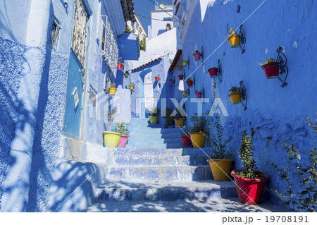 モロッコの青い街 シャウエンの写真素材
